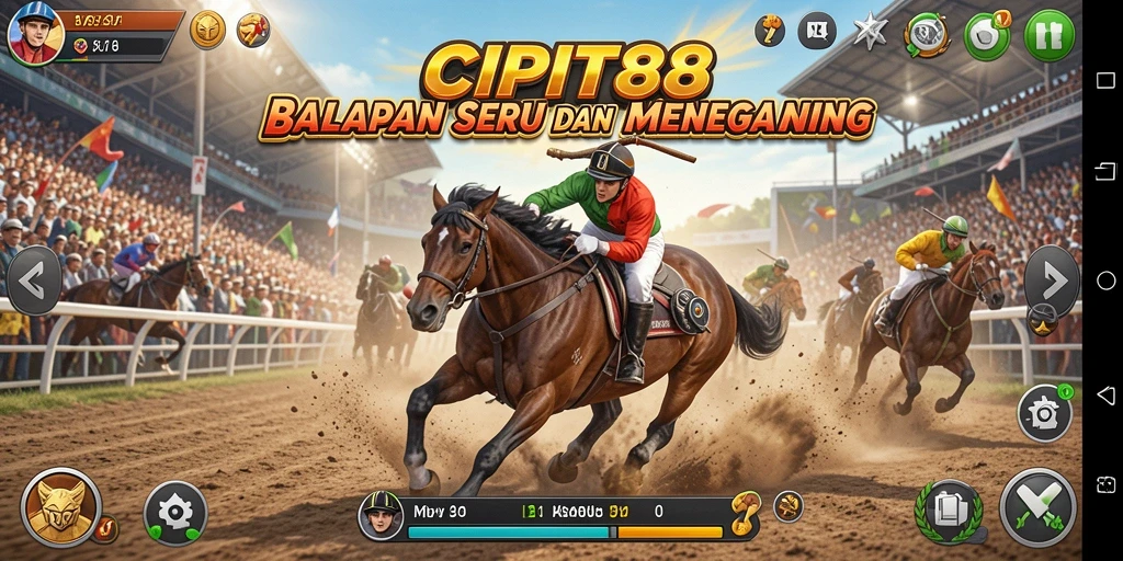 Tangkapan layar gameplay <strong>CIPIT88</strong> dengan aksi balapan yang seru dan mendebarkan.