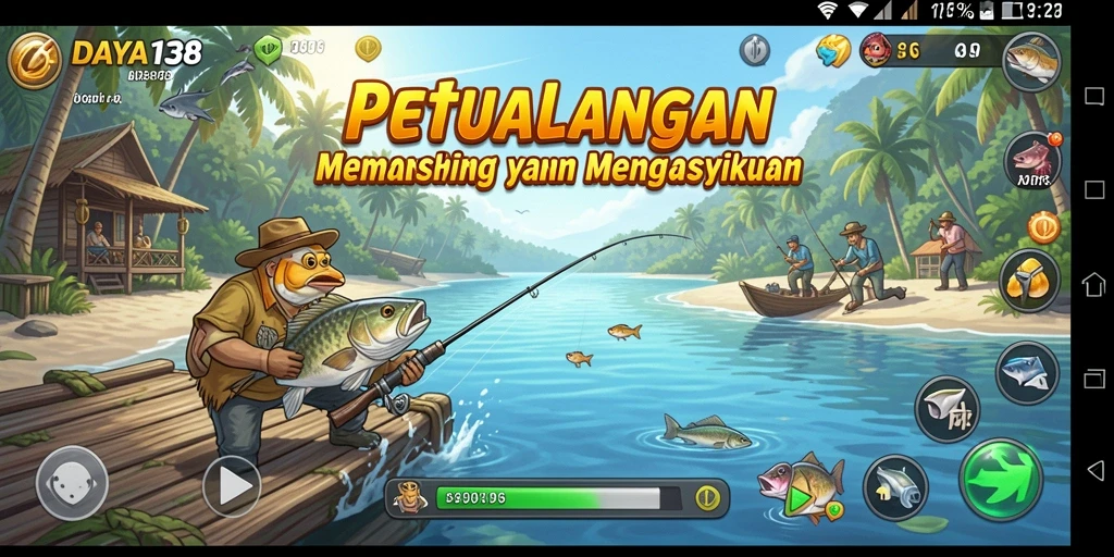 Tampilan permainan DAYA138 yang menampilkan aksi memancing penuh adrenalin.