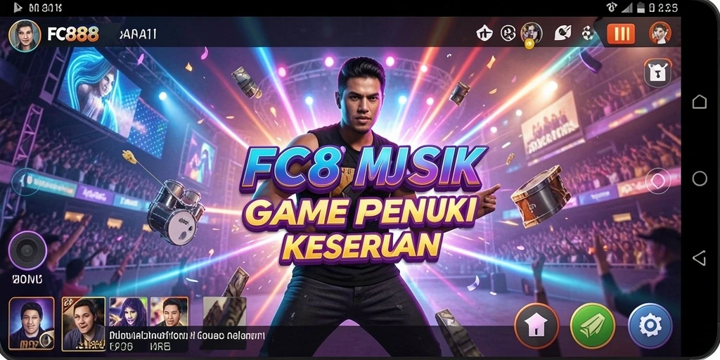 Screenshot gameplay <strong>FC888</strong> menampilkan pemain yang beraksi dengan musik.