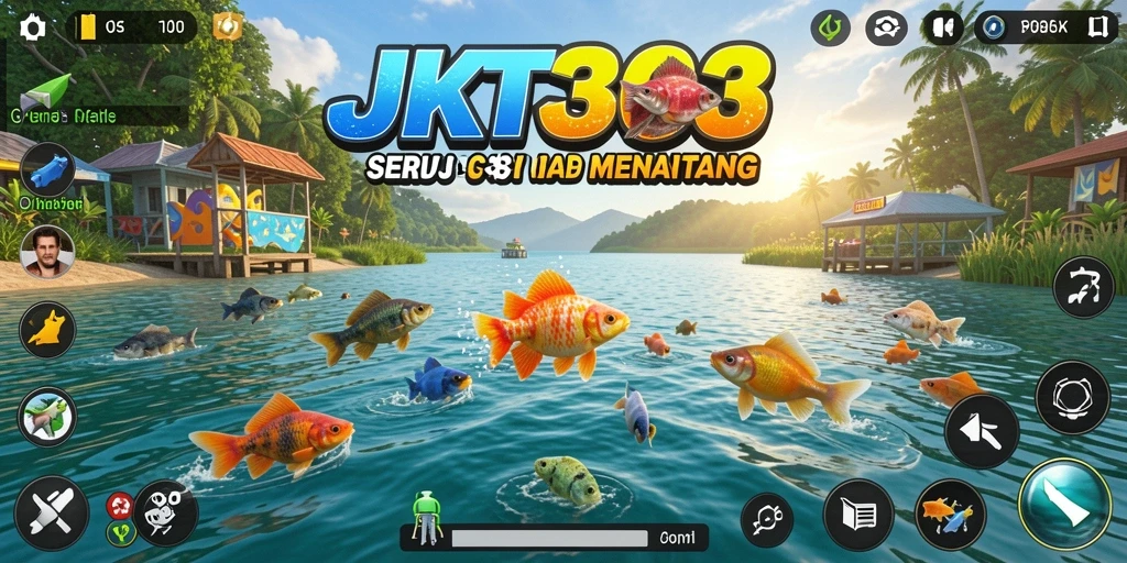 Screenshot JKT303 menampilkan momen seru saat memancing.