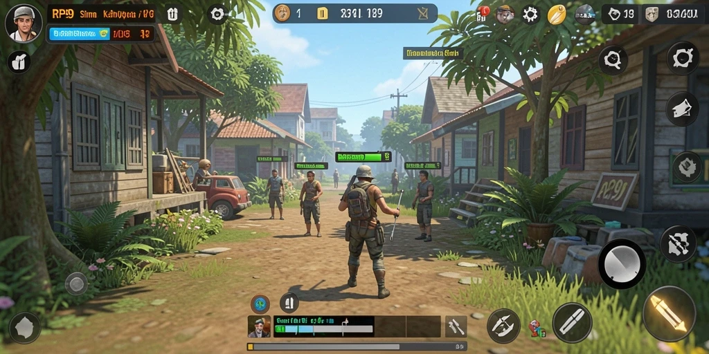 Screenshot gameplay RP99 menampilkan interaksi sosial yang menarik.